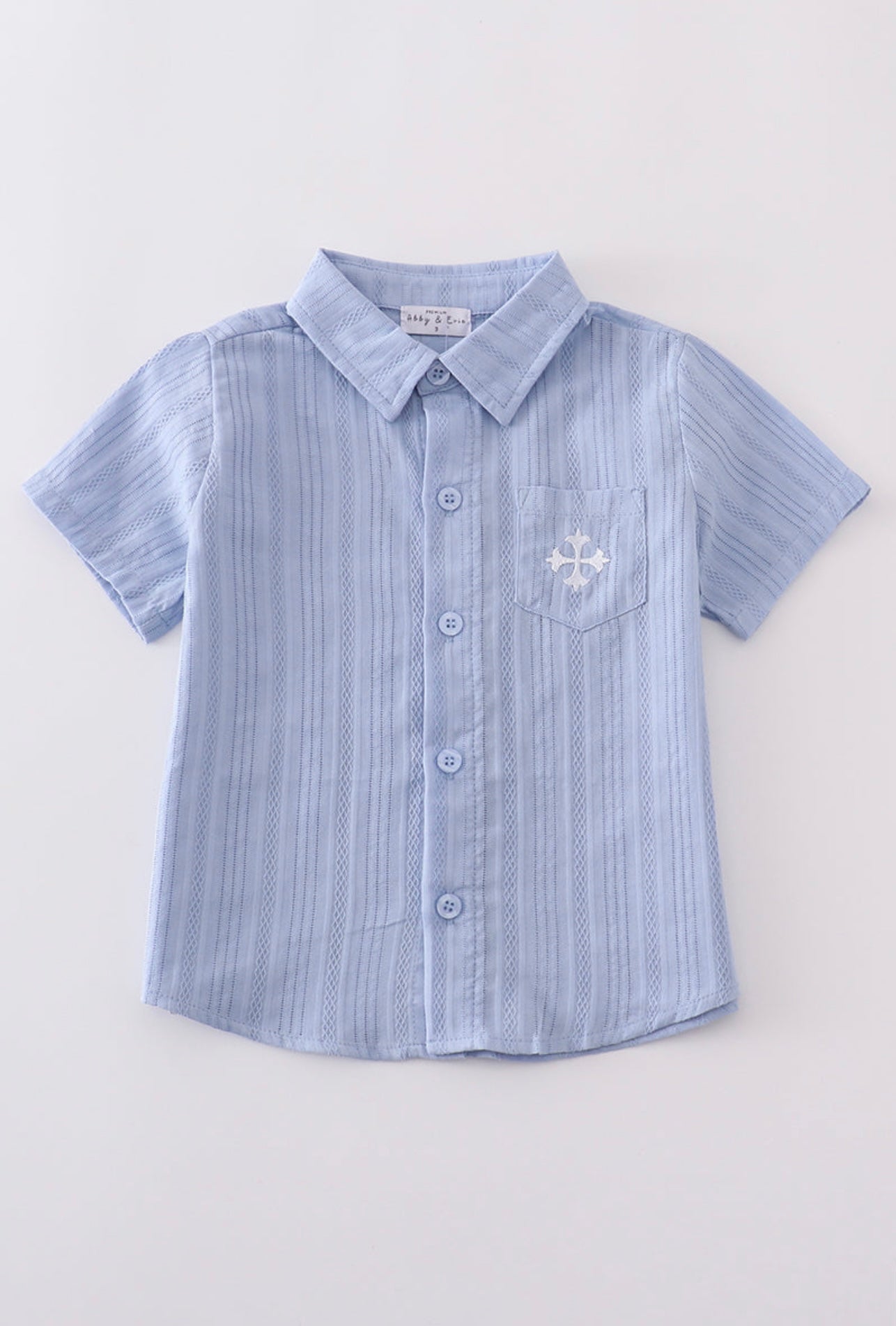 Boy Blue Cross embroidery button down