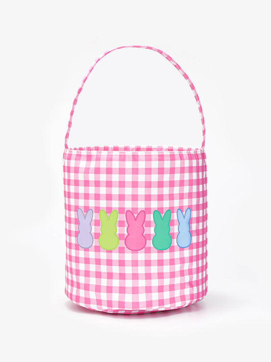 Baby Kids Easter Baskets: Pink Checked