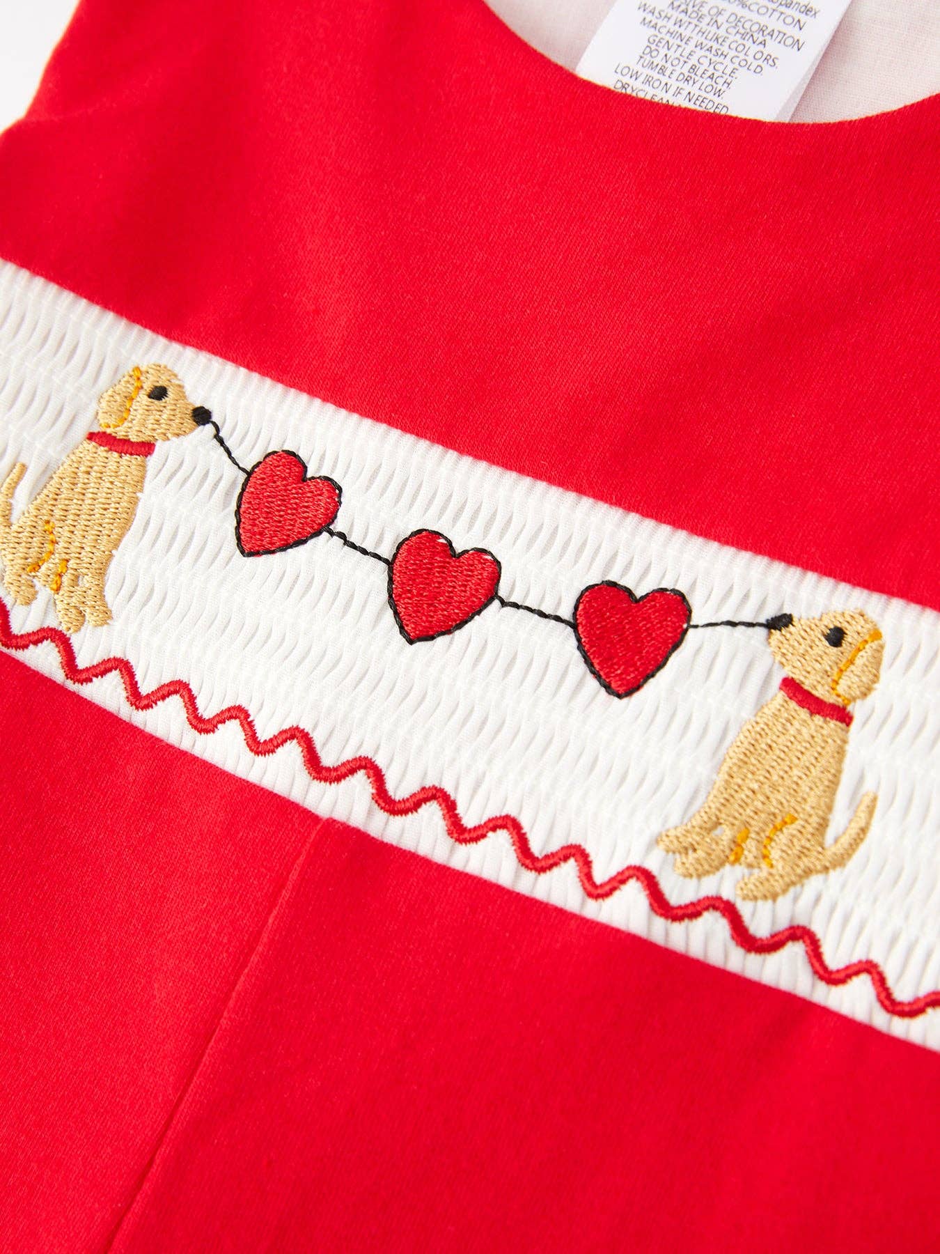 Valentine's Day Dog Heart Boys Romper