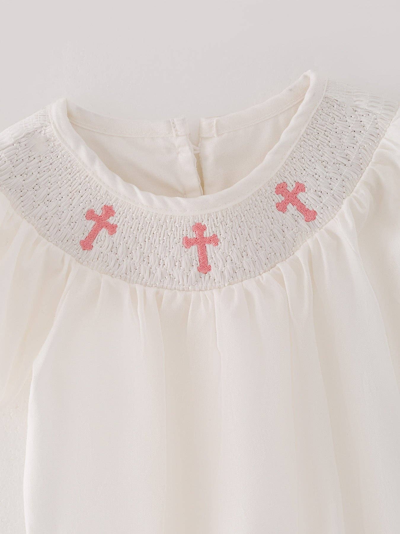 White Cross Girls Romper