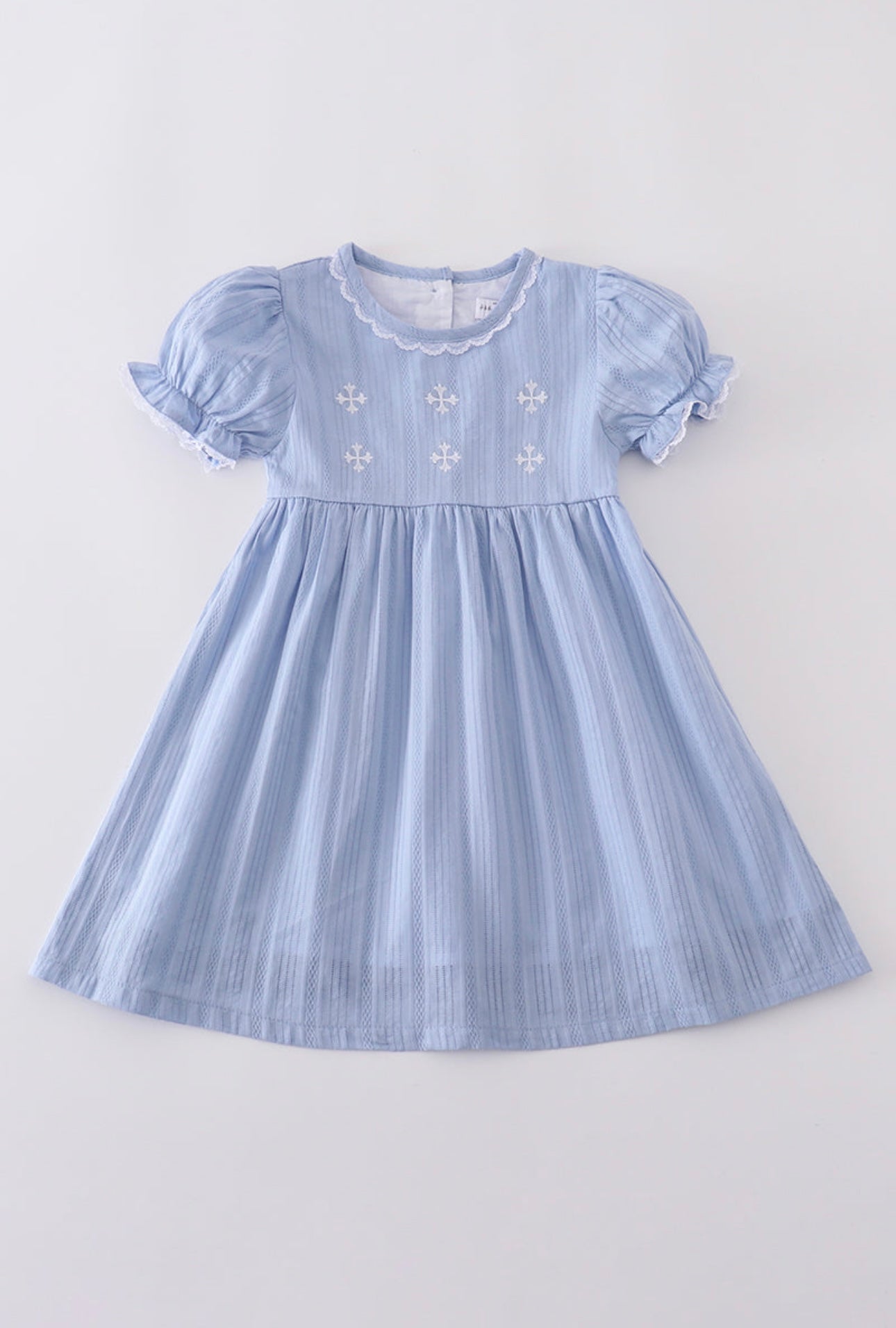 Girl Blue Cross embroidery dress