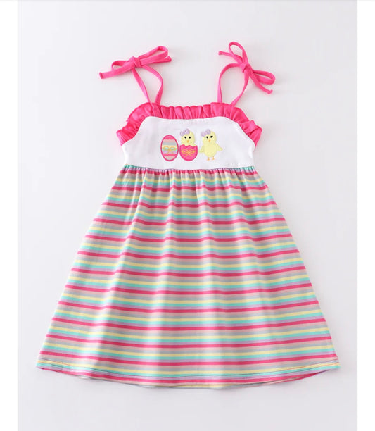 Girls Easter Stripe Dress