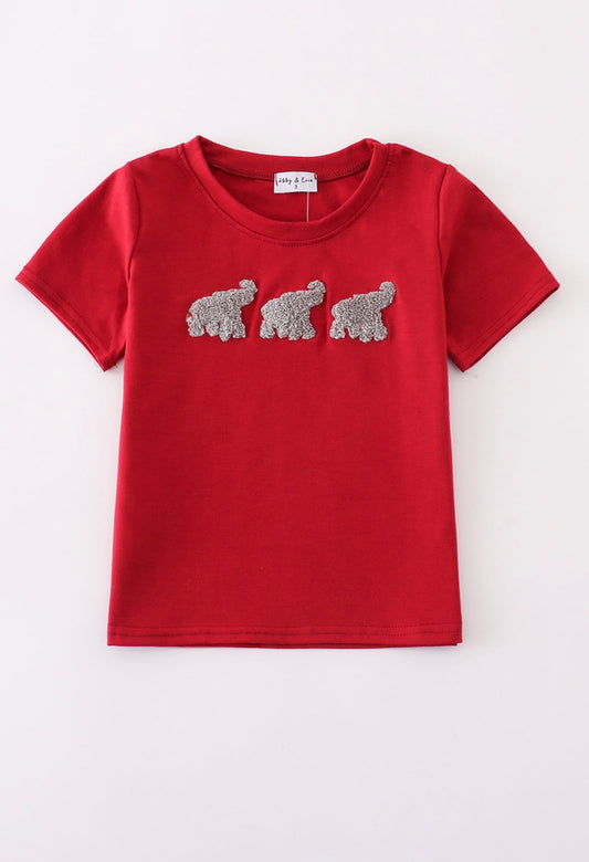 Boy Alabama elephant French knot top