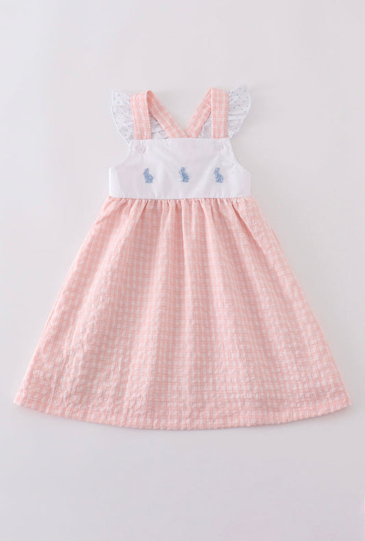 Girl French knot bunny dress