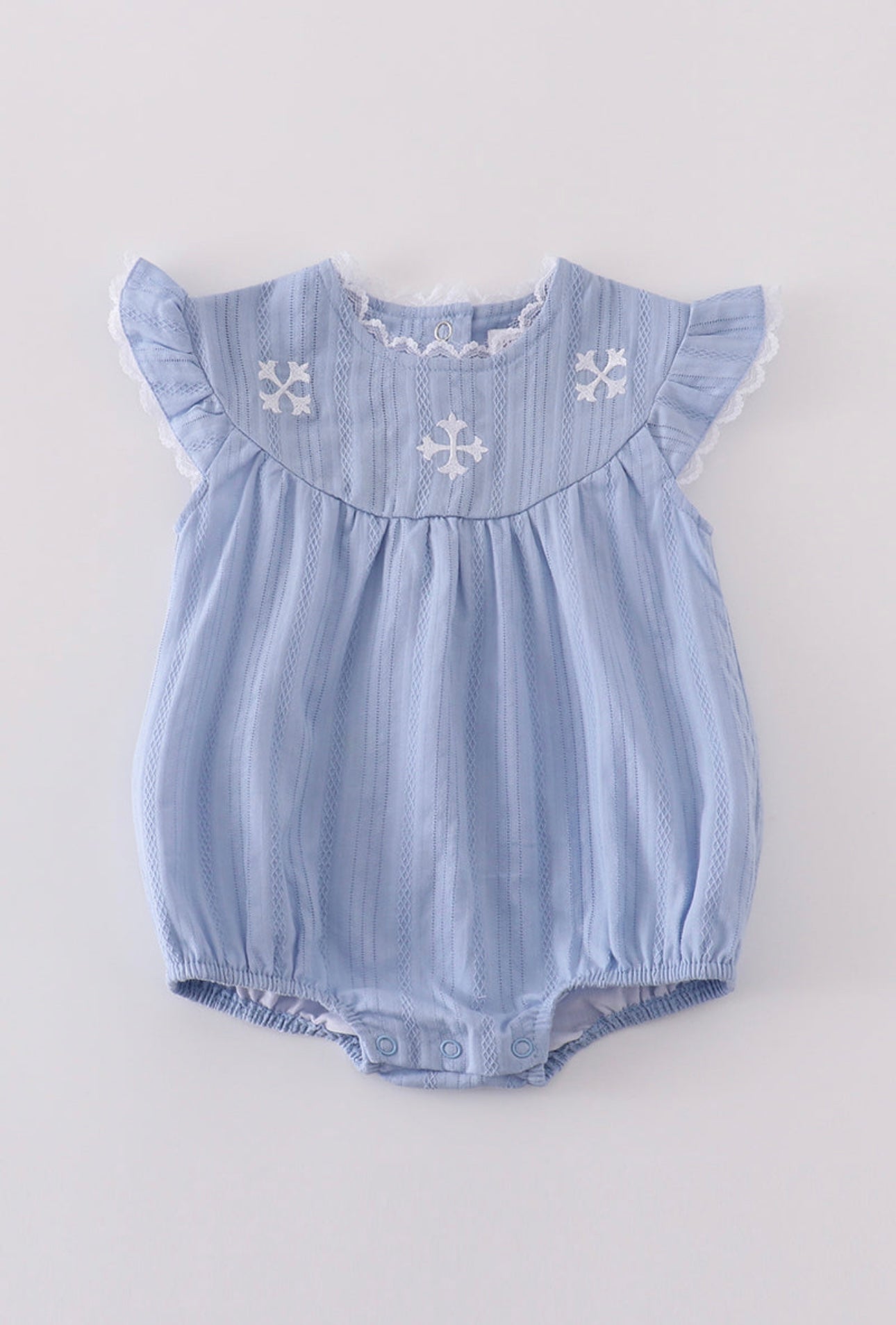 Girl Blue Cross embroidery bubble