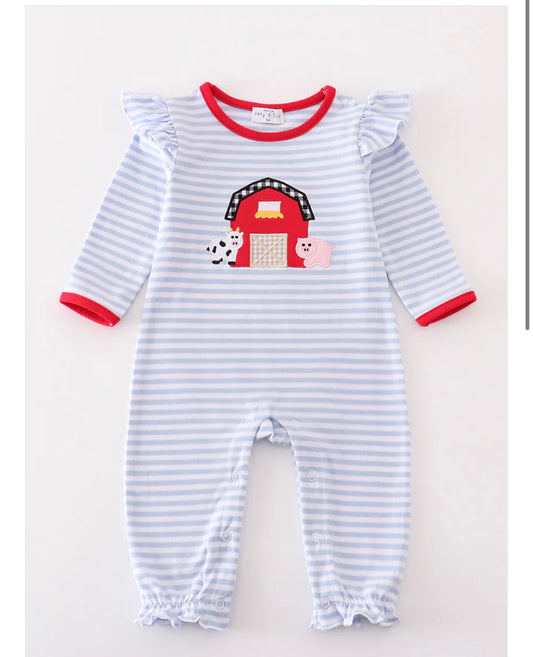 Girls Farm Romper