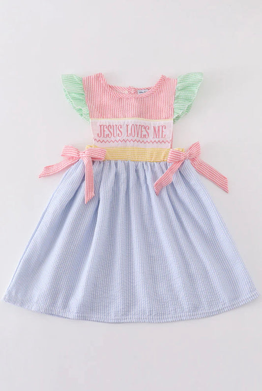 Girls Jesus Loves Me Dress Easter