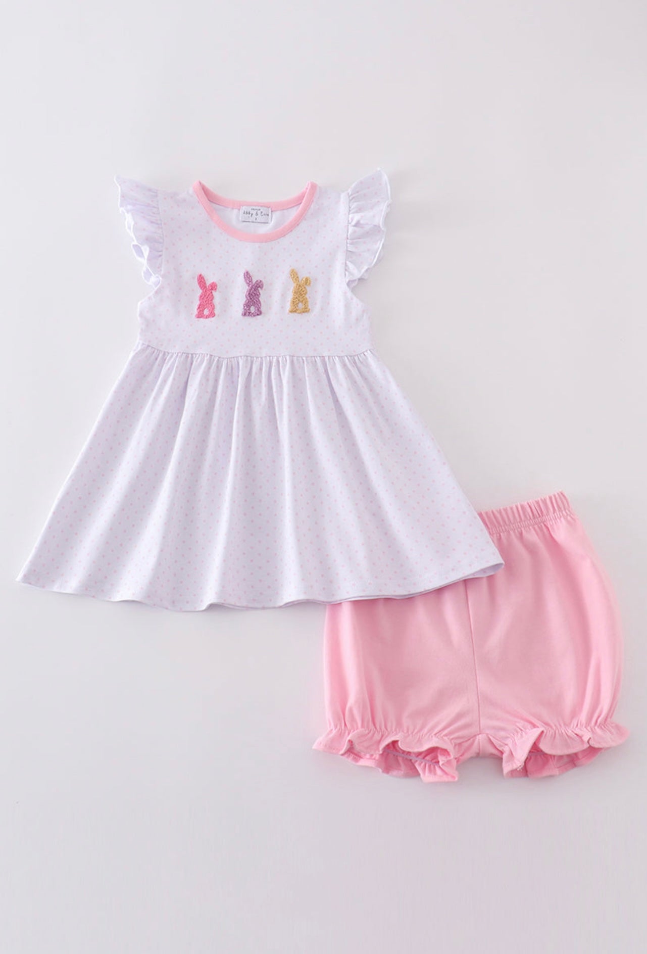 Girl French knot bunny set