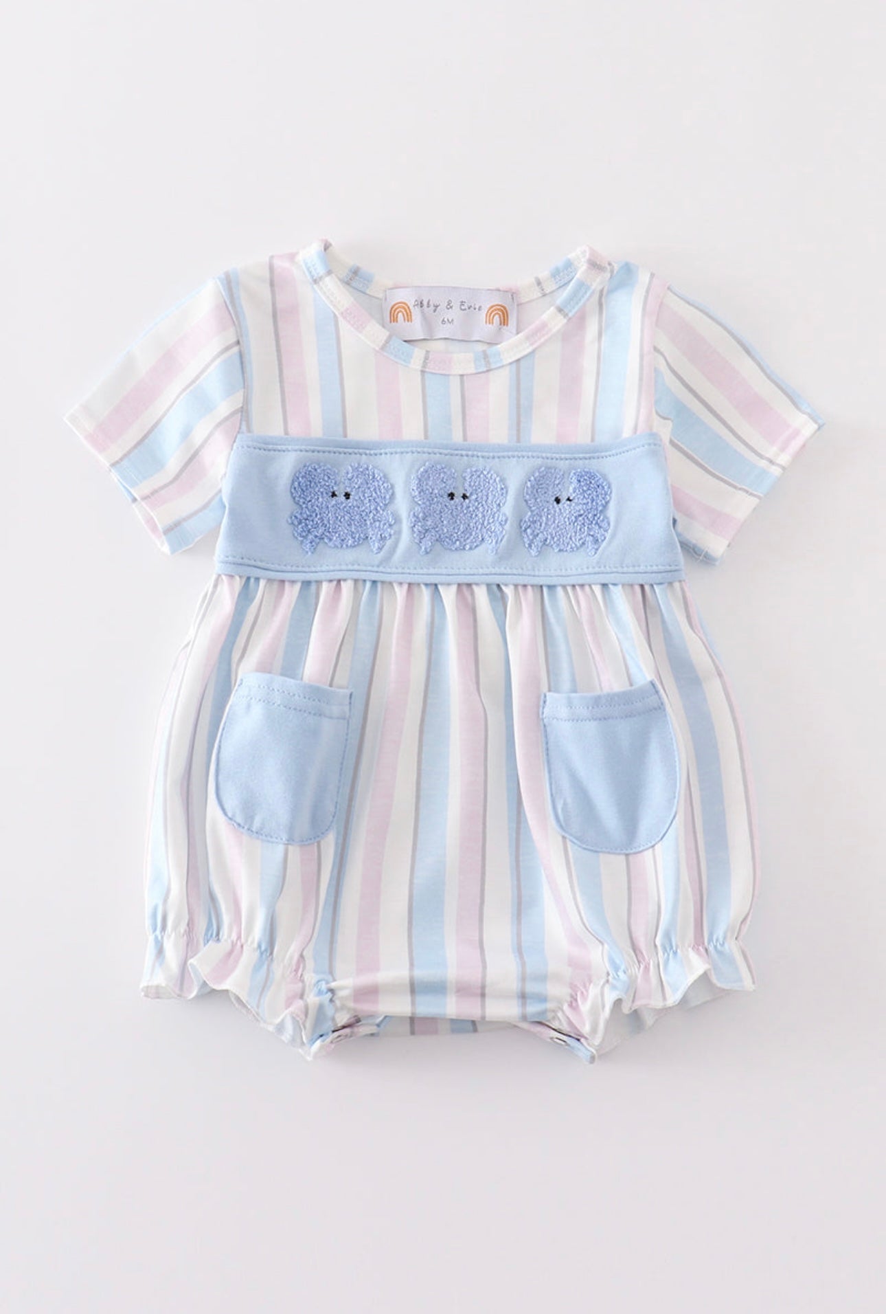 Girl Crab French knot striped bubble