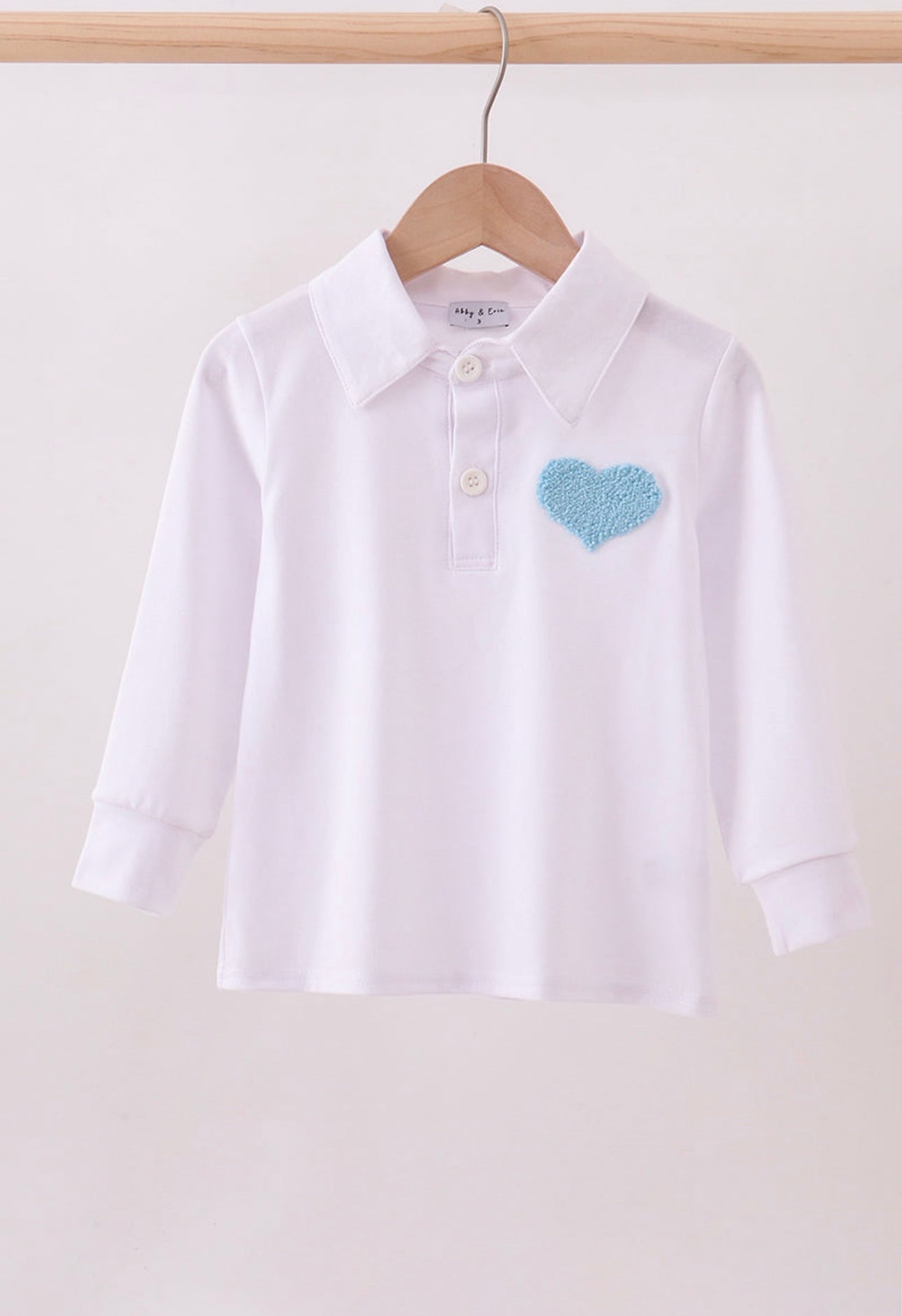 Boy Blue heart French knot polo