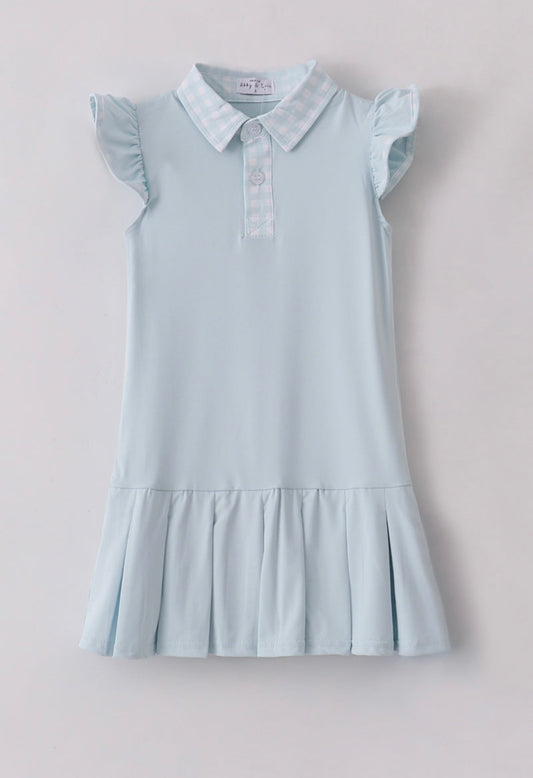 Blue active ruffle dress set