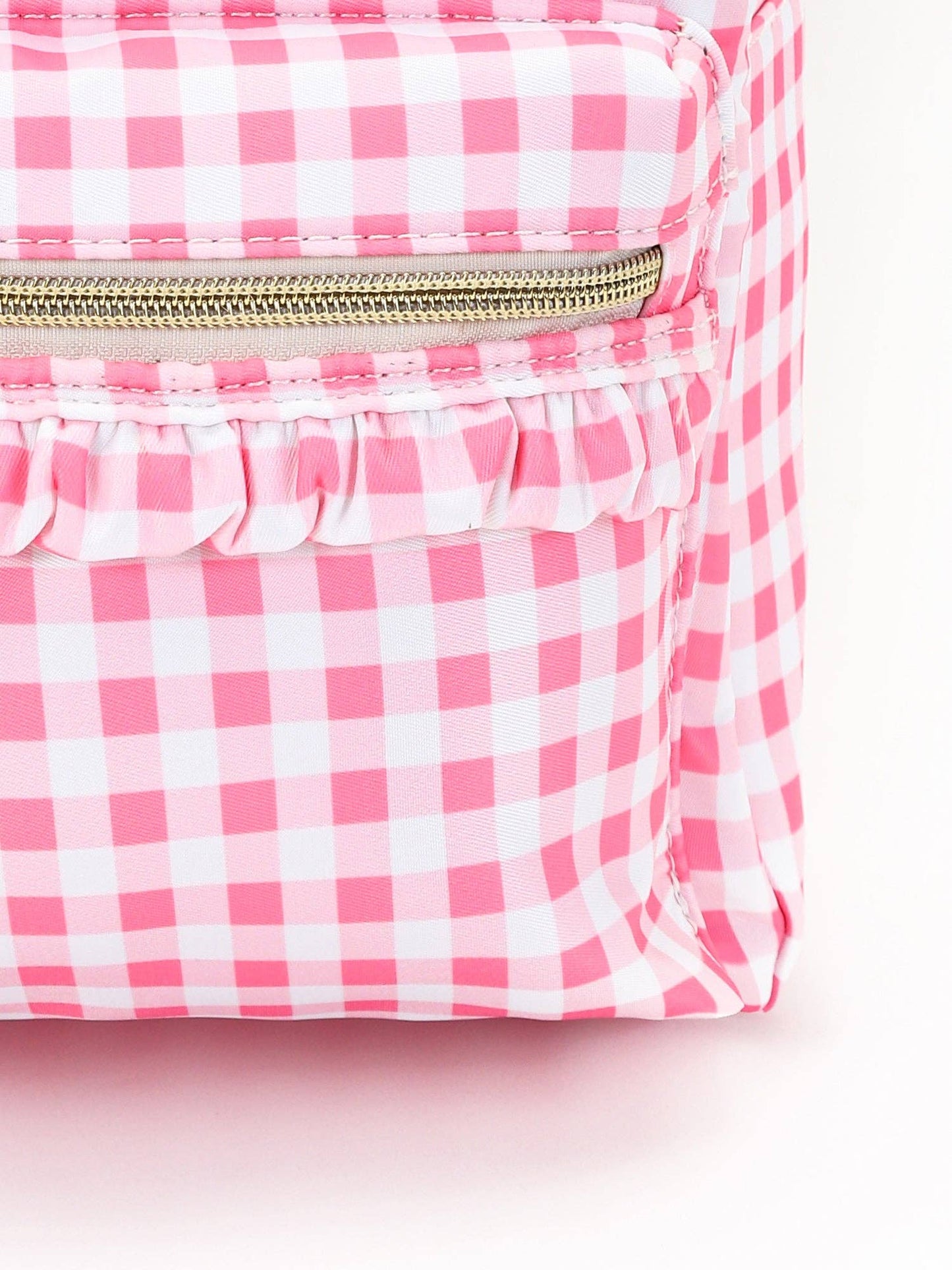 Pink Plaid Ruffle Backpack